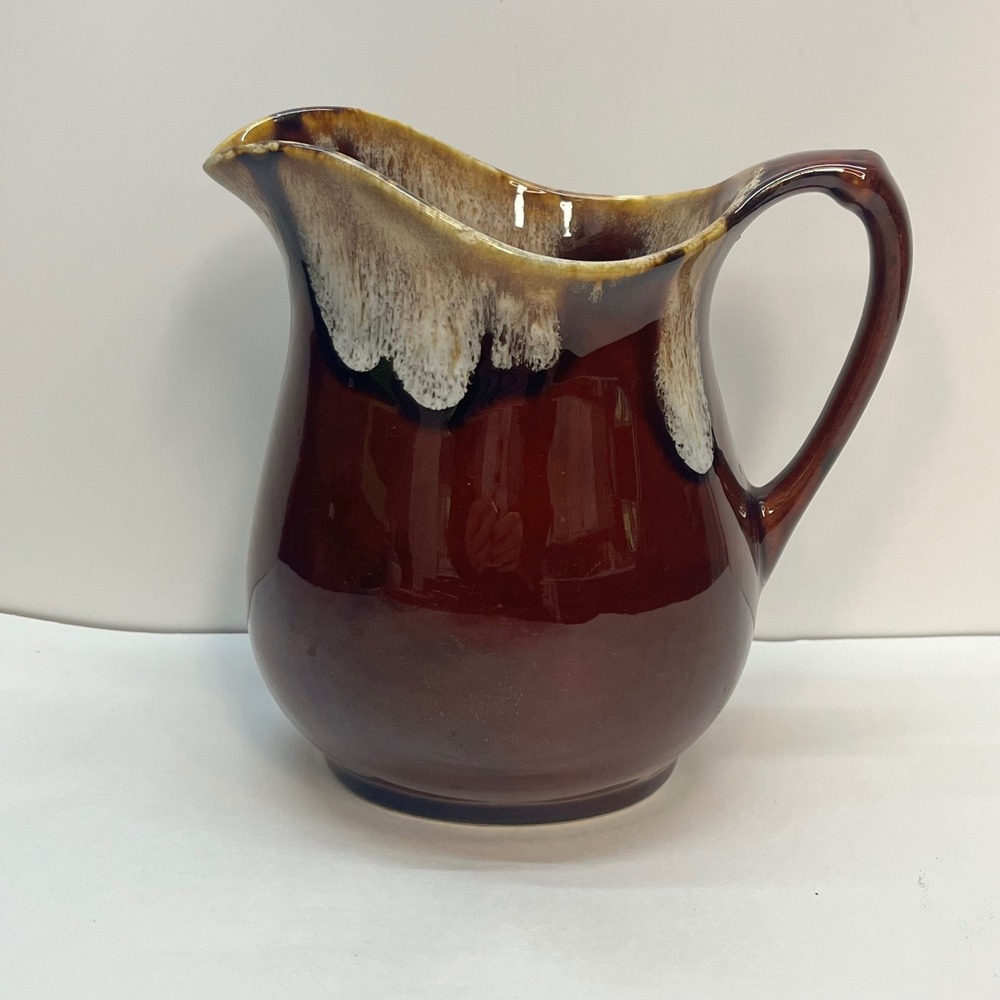 Vintage Hull Art Pottery Brown Drip Glaze Pitcher Ceramic‎ Creamer Jug 6 Inch